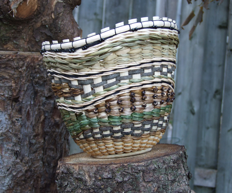 Decorative basket using local materials